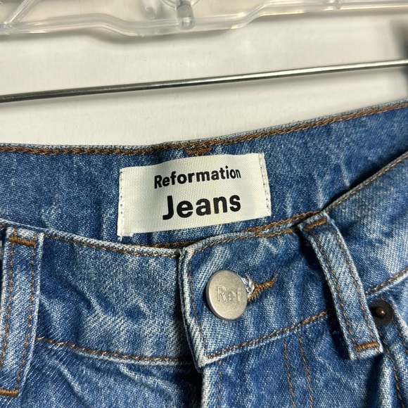 Reformation Julia High Cigarette Jeans Sonoma Destroyed Size 26 - Picture 7 of 13